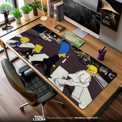 The Simpsons Mouse Pad, Abbey Road Parody Cartoon Desk Mat