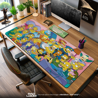 The Simpsons Mouse Pad, Cartoon Family Cast Gaming Desk Mat