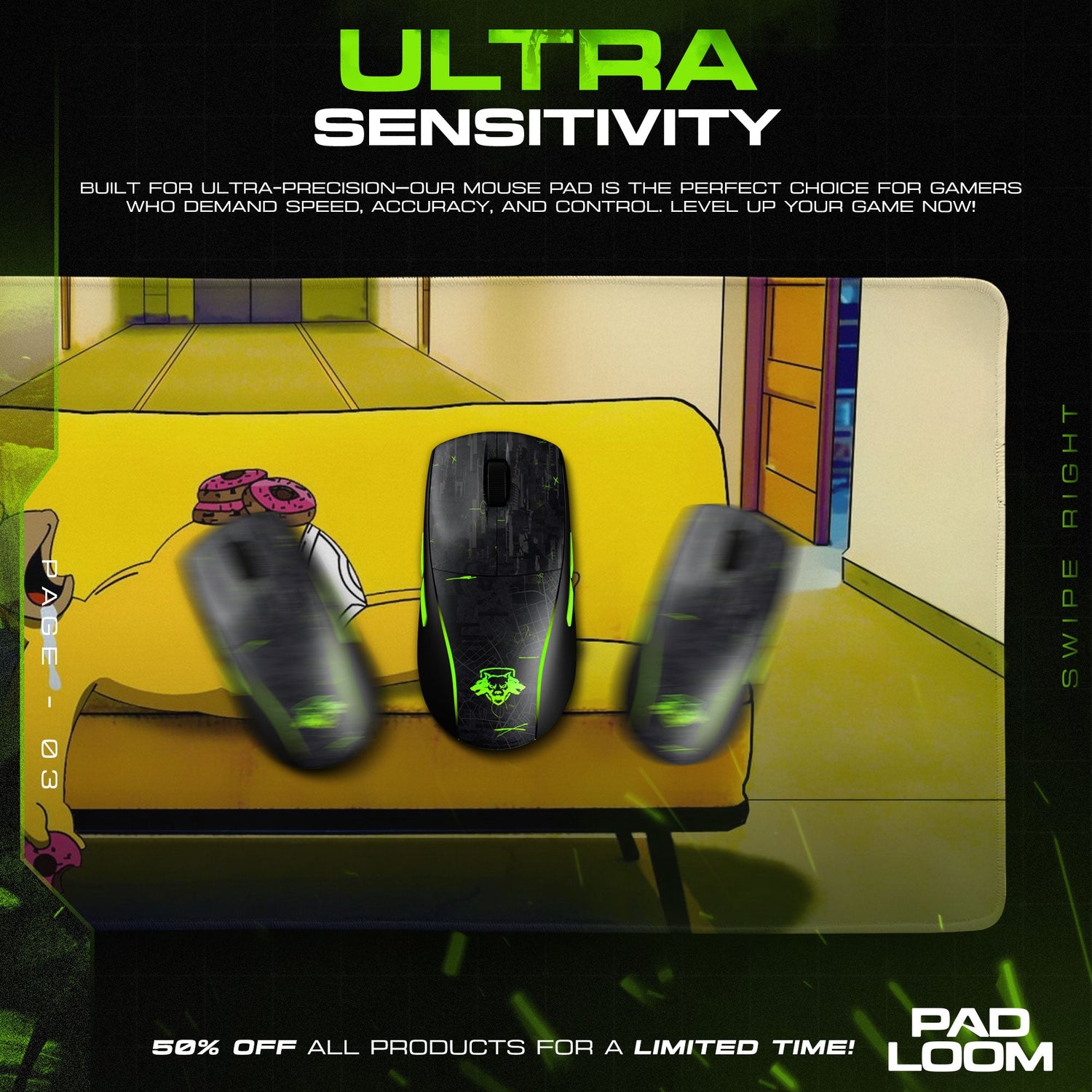 The Simpsons Mouse Pad, Homer Couch Nap Cartoon Desk Mat Padloom