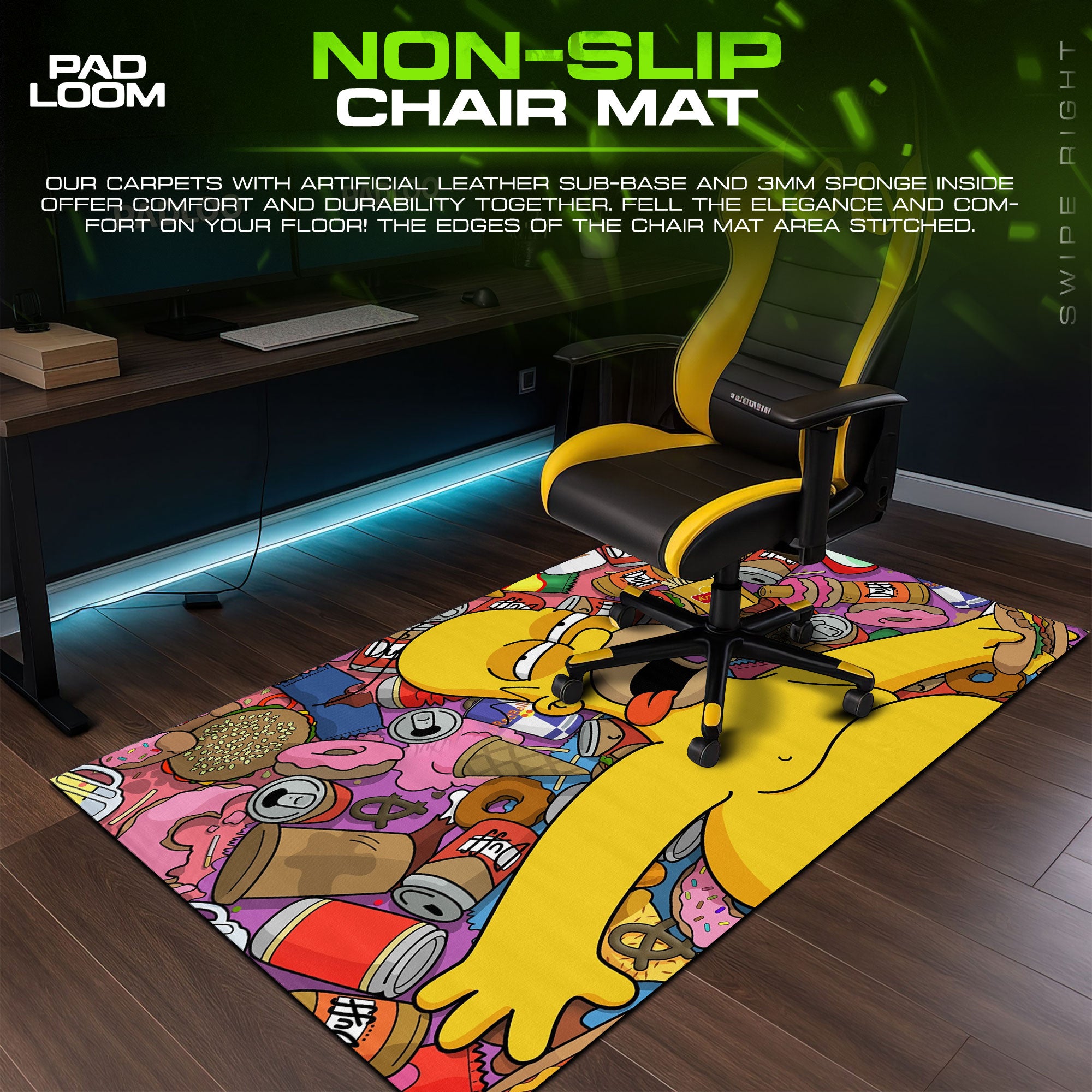 The Simpsons Mouse Pad, Homer Food Overload Cartoon Desk Mat