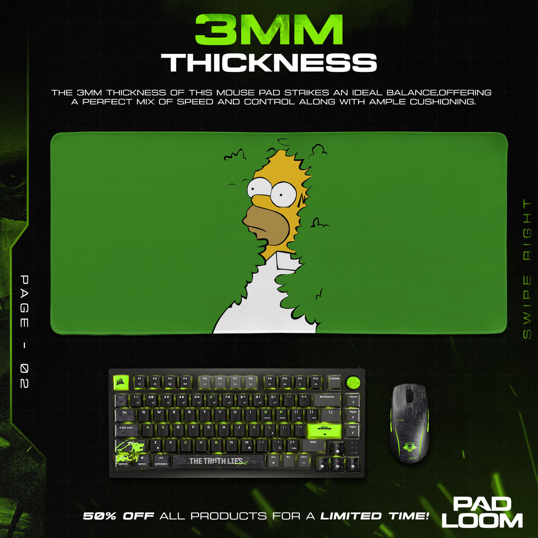 The Simpsons Mouse Pad, Homer Shrub Meme Cartoon Desk Mat