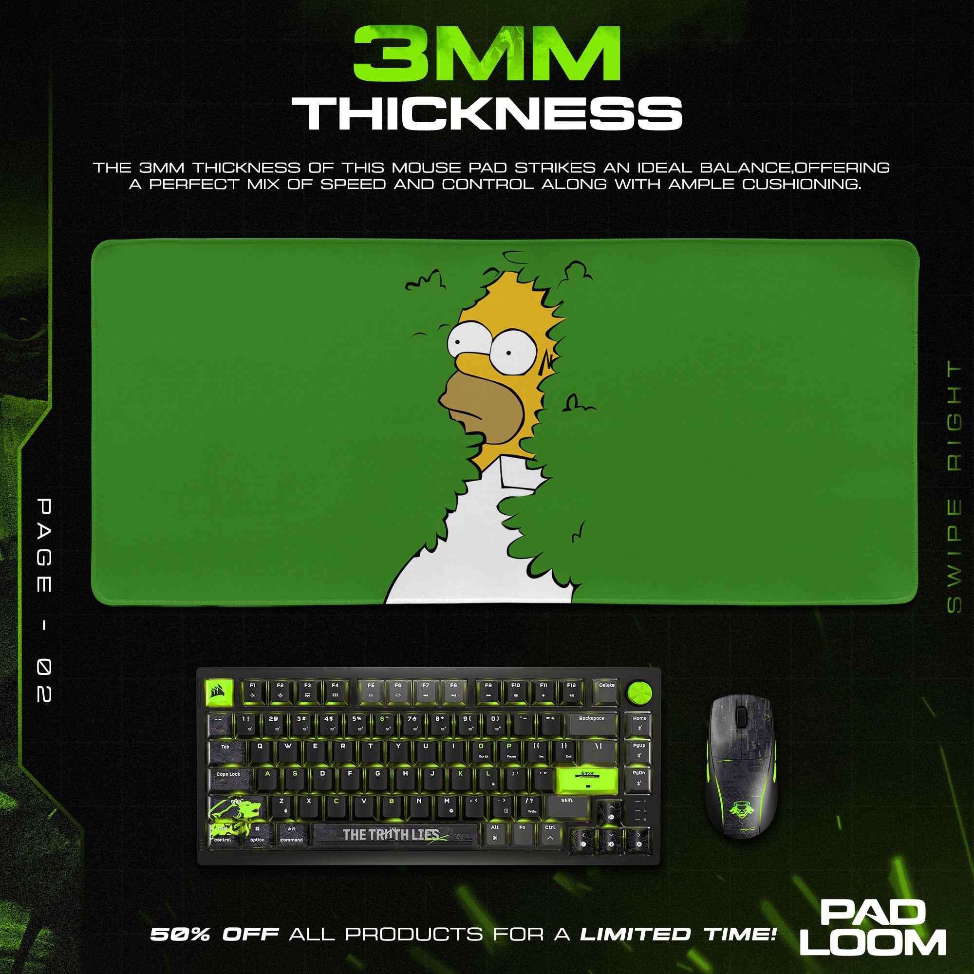 The Simpsons Mouse Pad, Homer Shrub Meme Cartoon Desk Mat