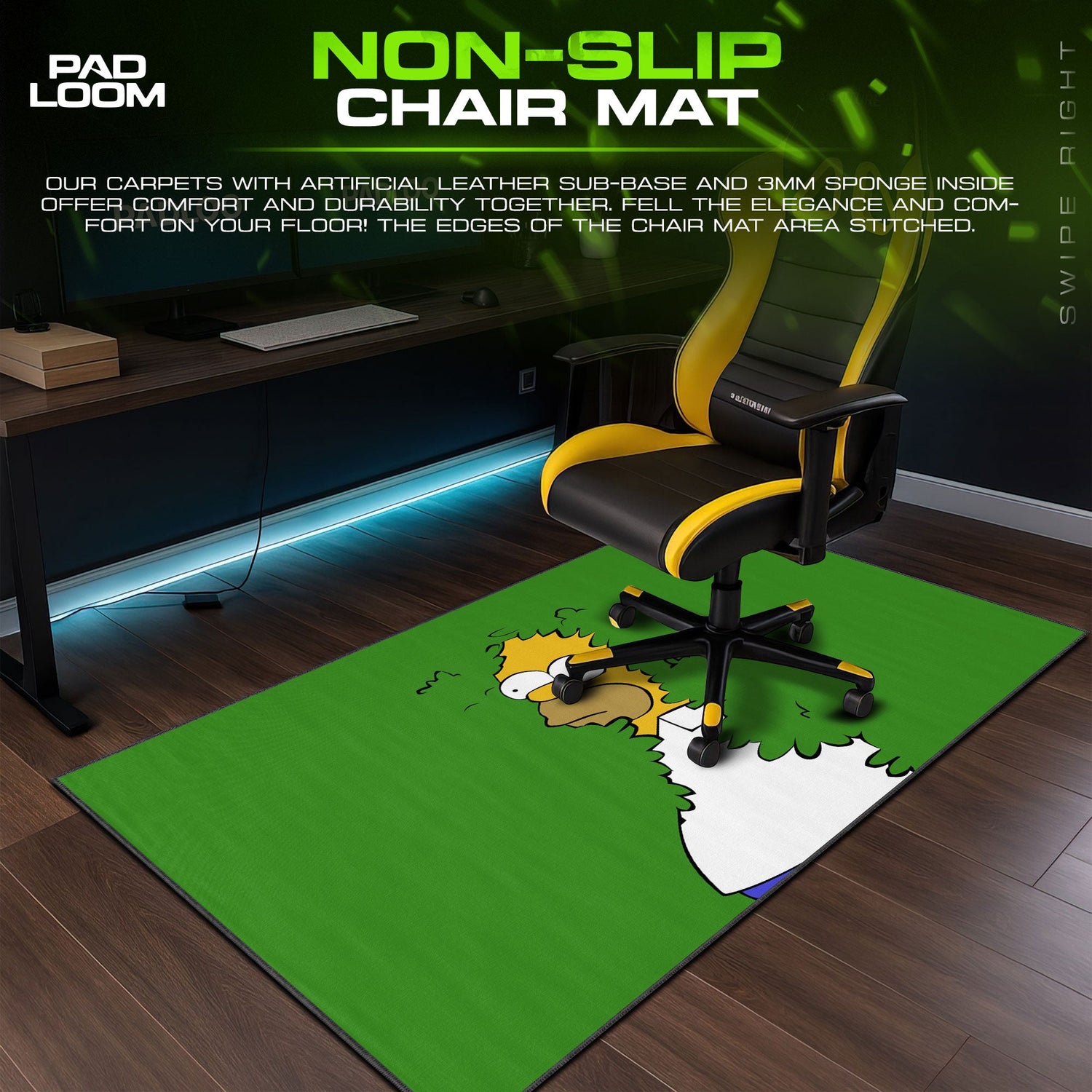 The Simpsons Mouse Pad, Homer Shrub Meme Cartoon Desk Mat Padloom