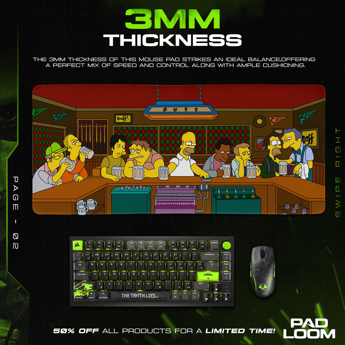 The Simpsons Mouse Pad, Moe’s Tavern Scene Cartoon Desk Mat