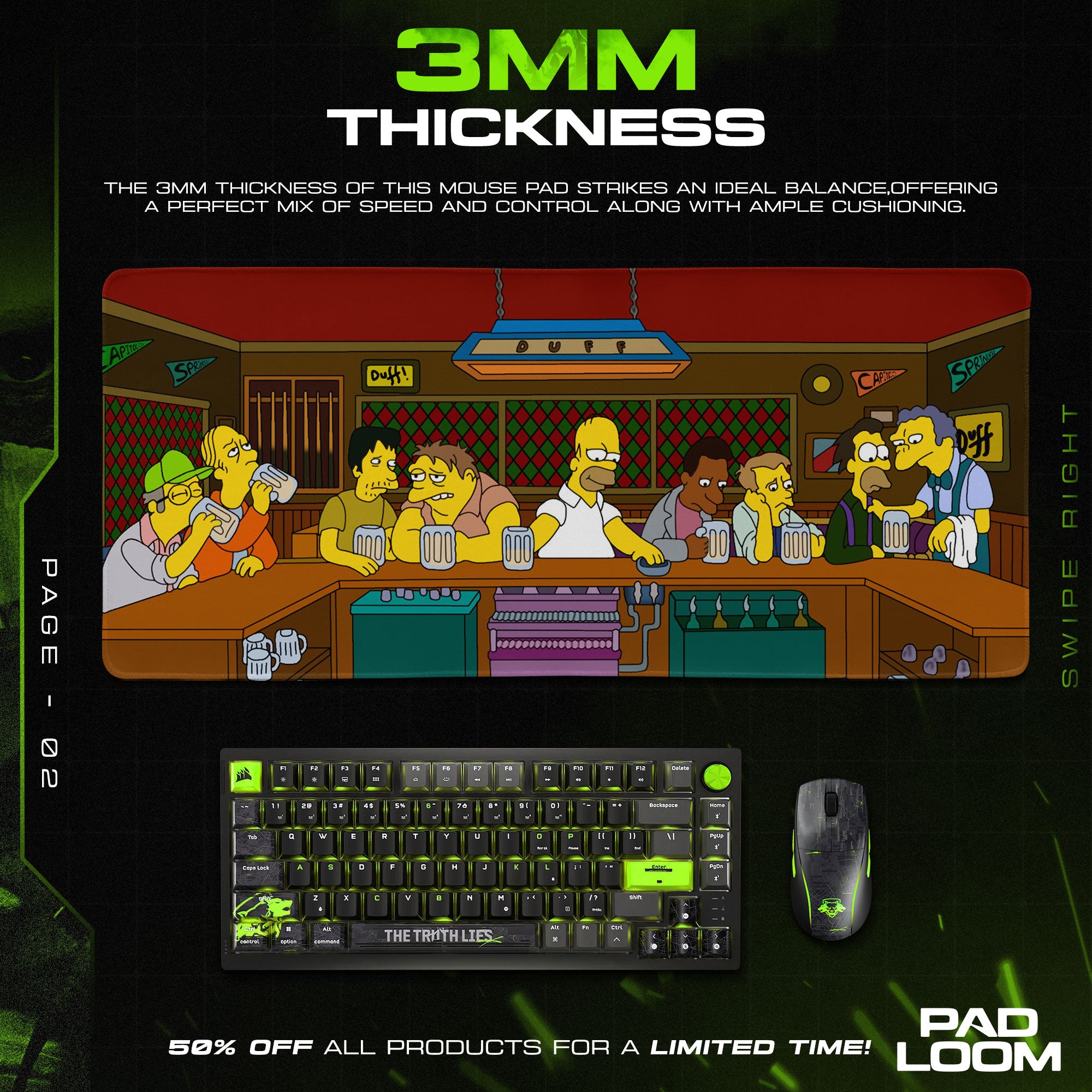 The Simpsons Mouse Pad, Moe’s Tavern Scene Cartoon Desk Mat