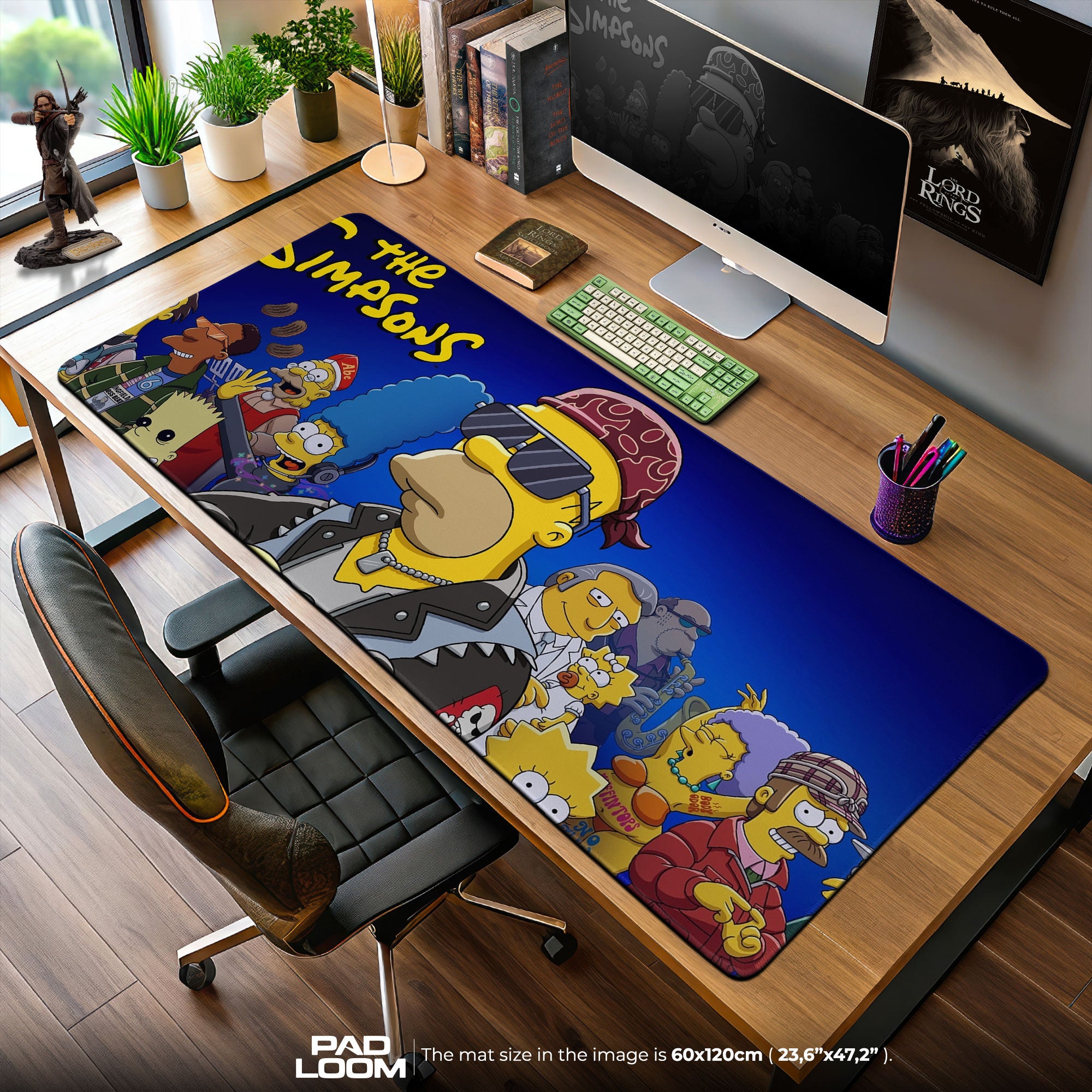 The Simpsons Mouse Pad, Rock Band Style Cartoon Desk Mat