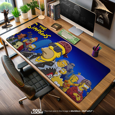 The Simpsons Mouse Pad, Rock Band Style Cartoon Desk Mat