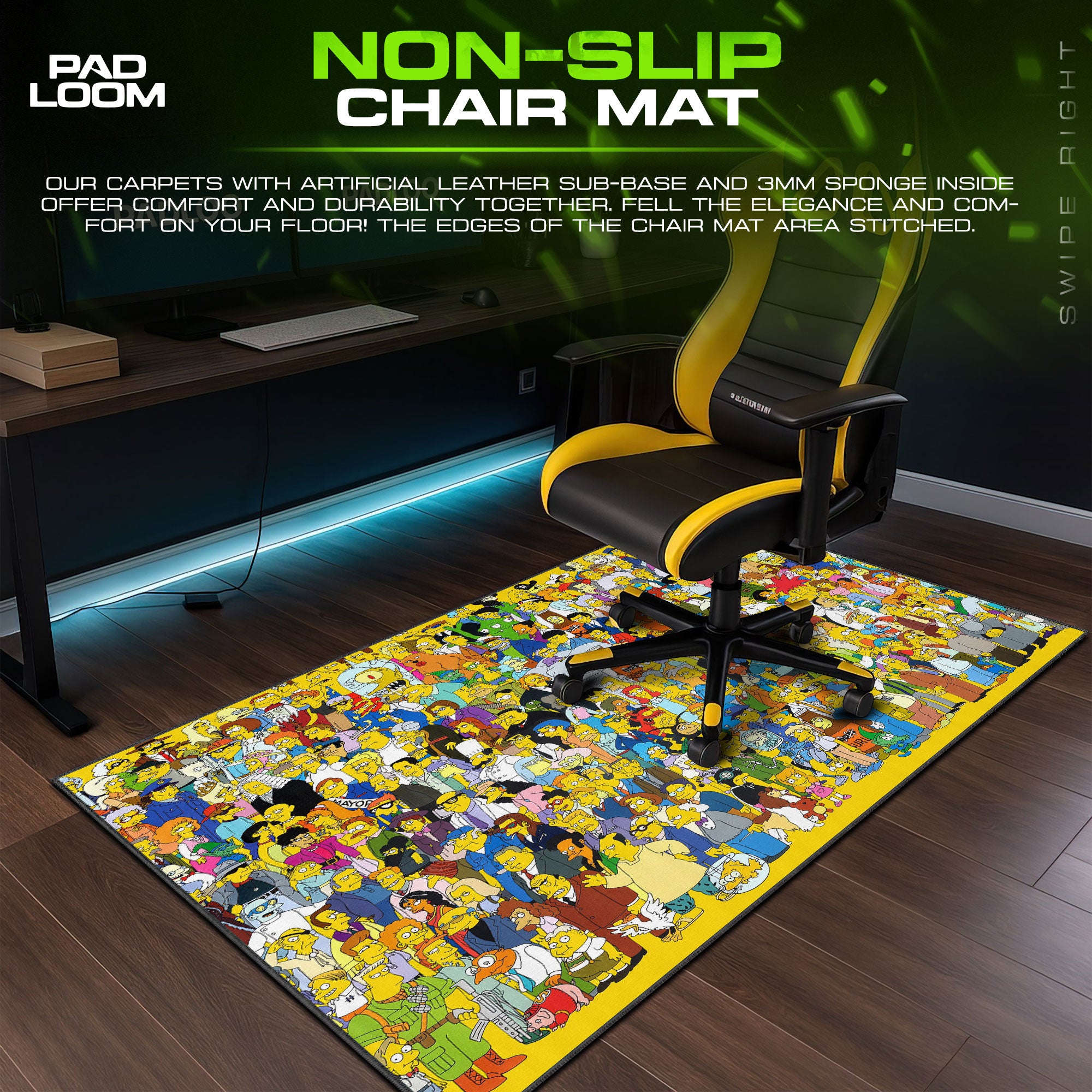 The Simpsons Mouse Pad, Springfield Crowd Cartoon Desk Mat