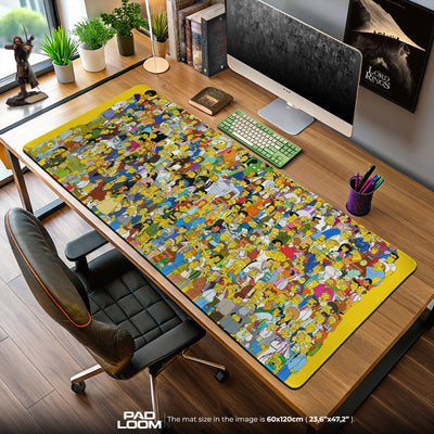 The Simpsons Mouse Pad, Springfield Crowd Cartoon Desk Mat