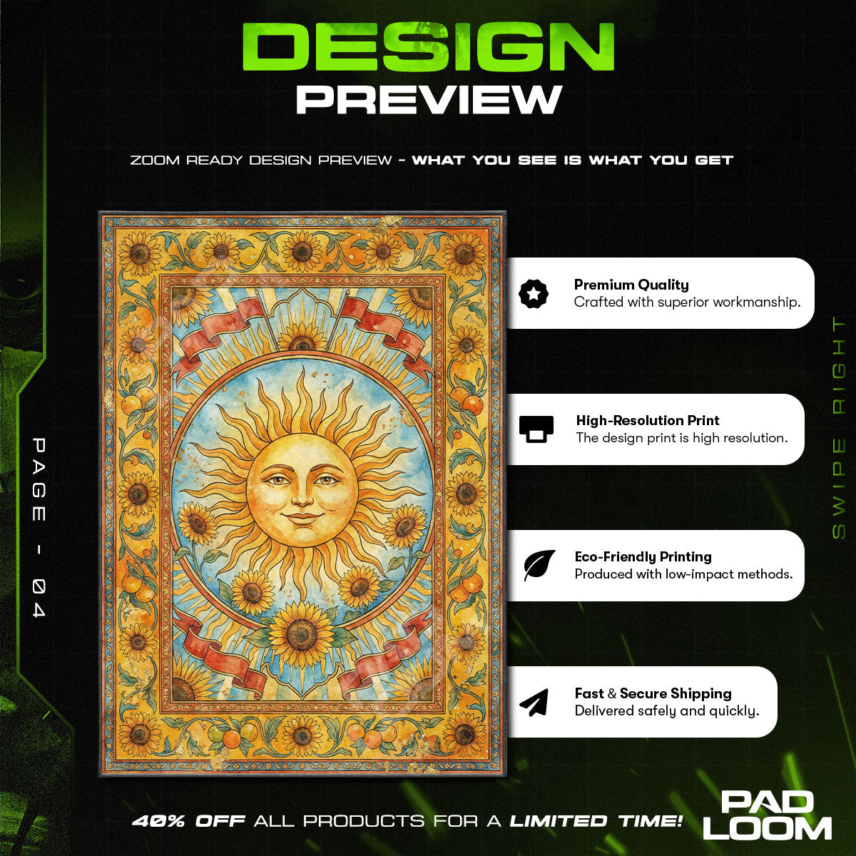 Sun Tarot Card Mystic Tarot Area rug — main product view