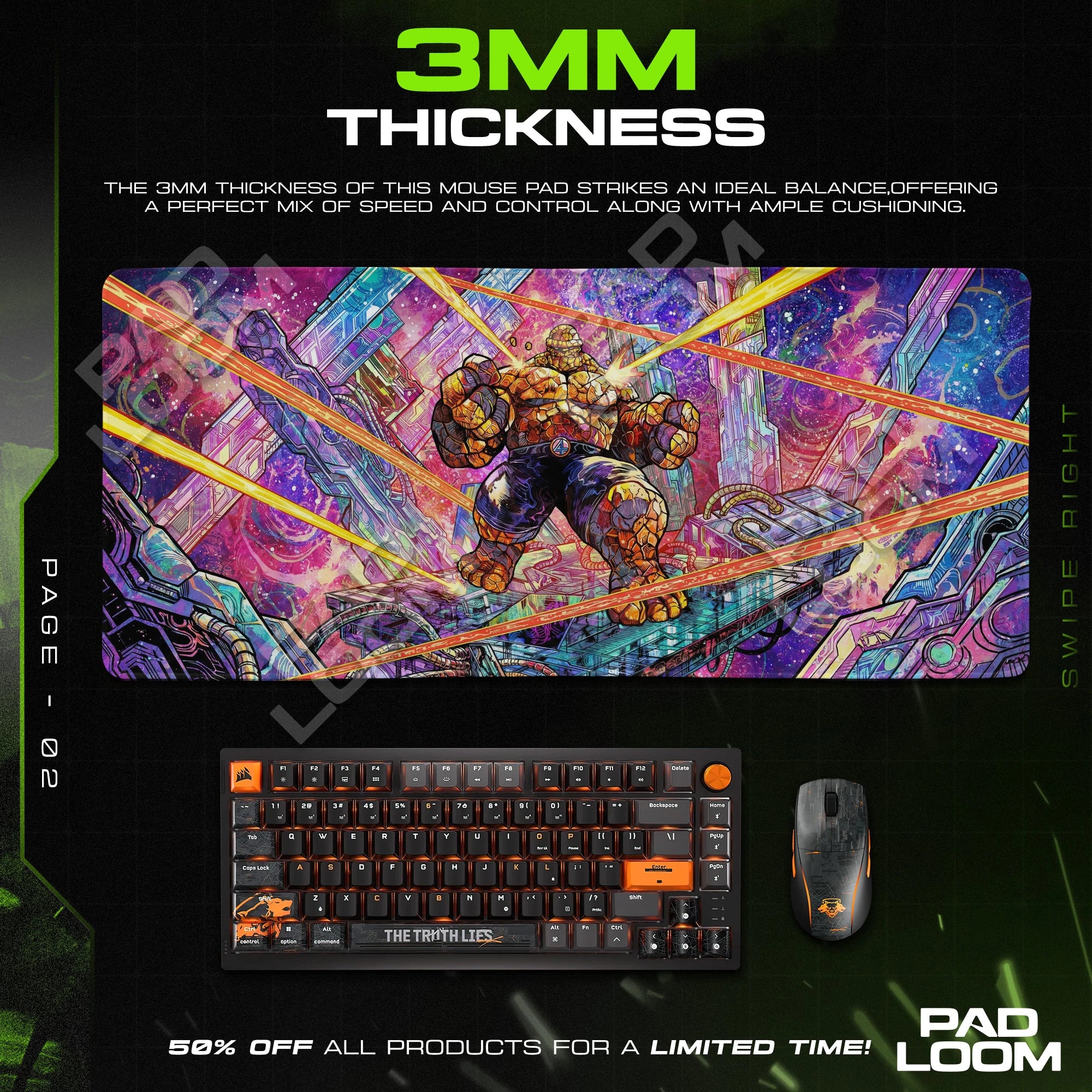 The Thing Cosmic Clobber Mouse Pad - Fantastic Four Mat