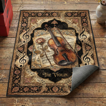 Violin & Sheet Music Classical Music Area rug — main product view