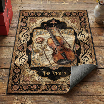 The Violin & Sheet Music Rug — Classical Music Area Rug