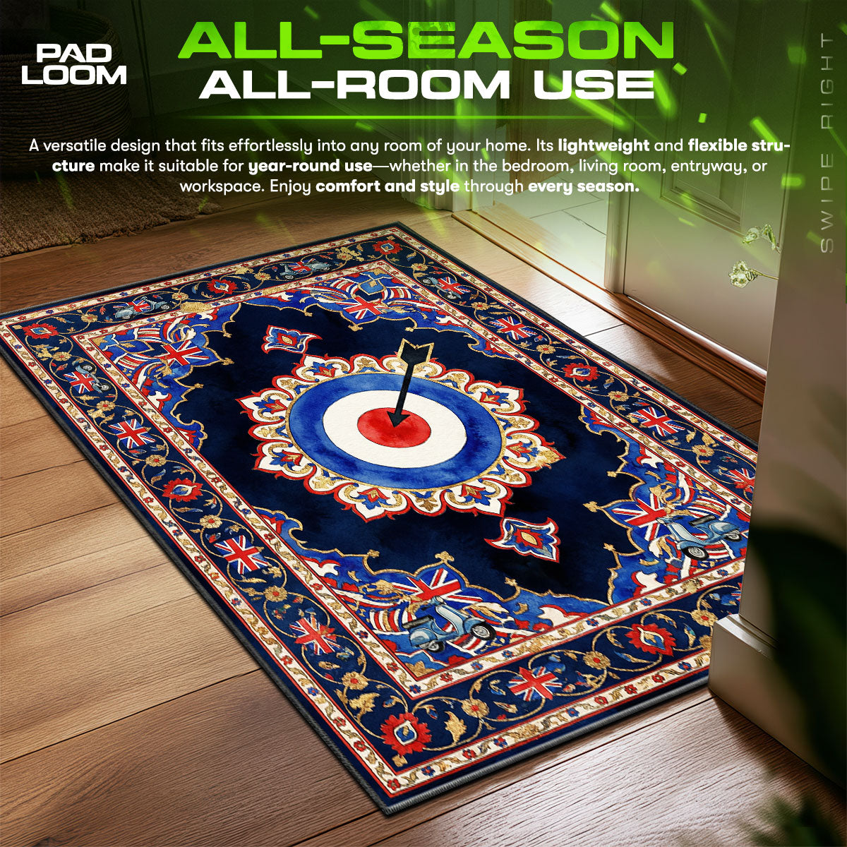 Detailed close-up of Who rug pattern