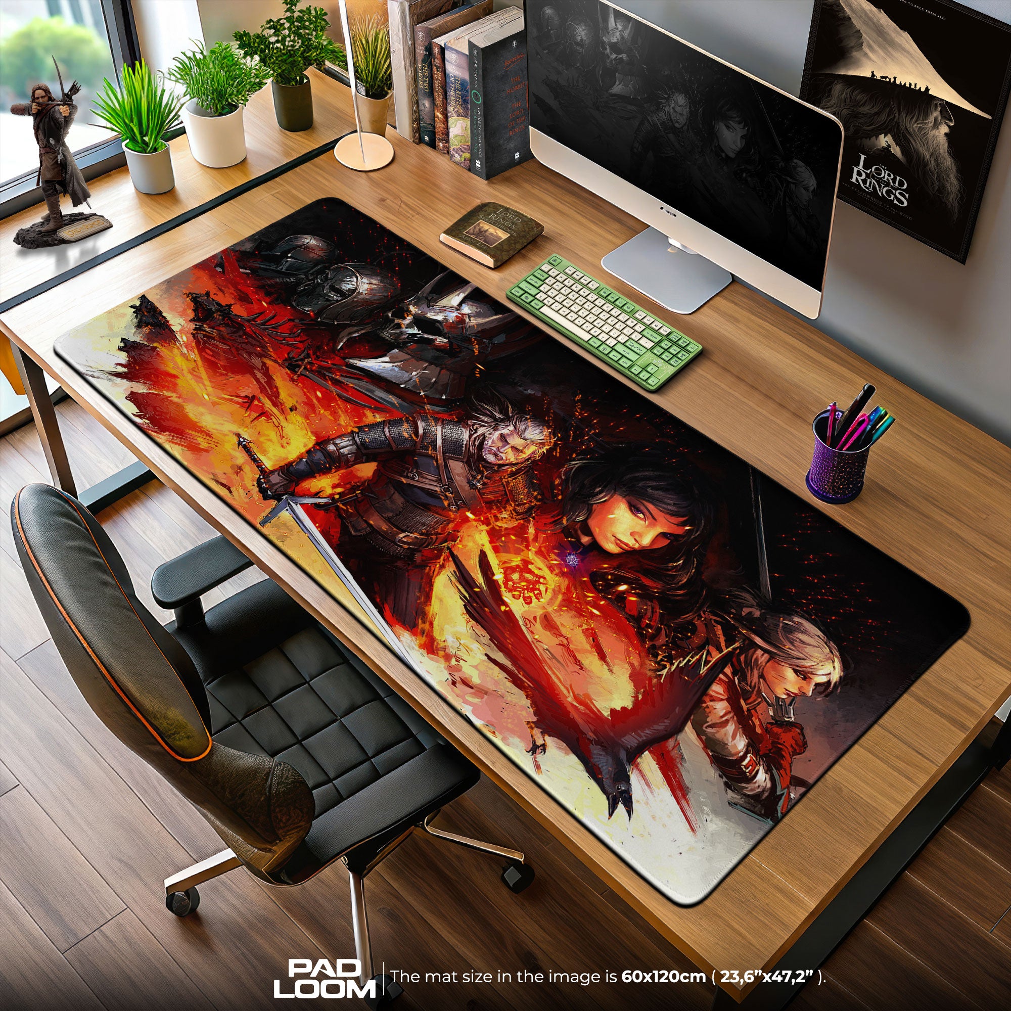 The Witcher Geralt Mouse Pad, Game Art Gaming Desk Mat