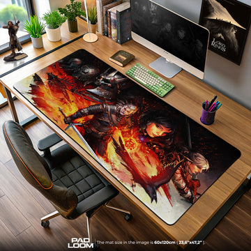 The Witcher Geralt Mouse Pad, Game Art Gaming Desk Mat