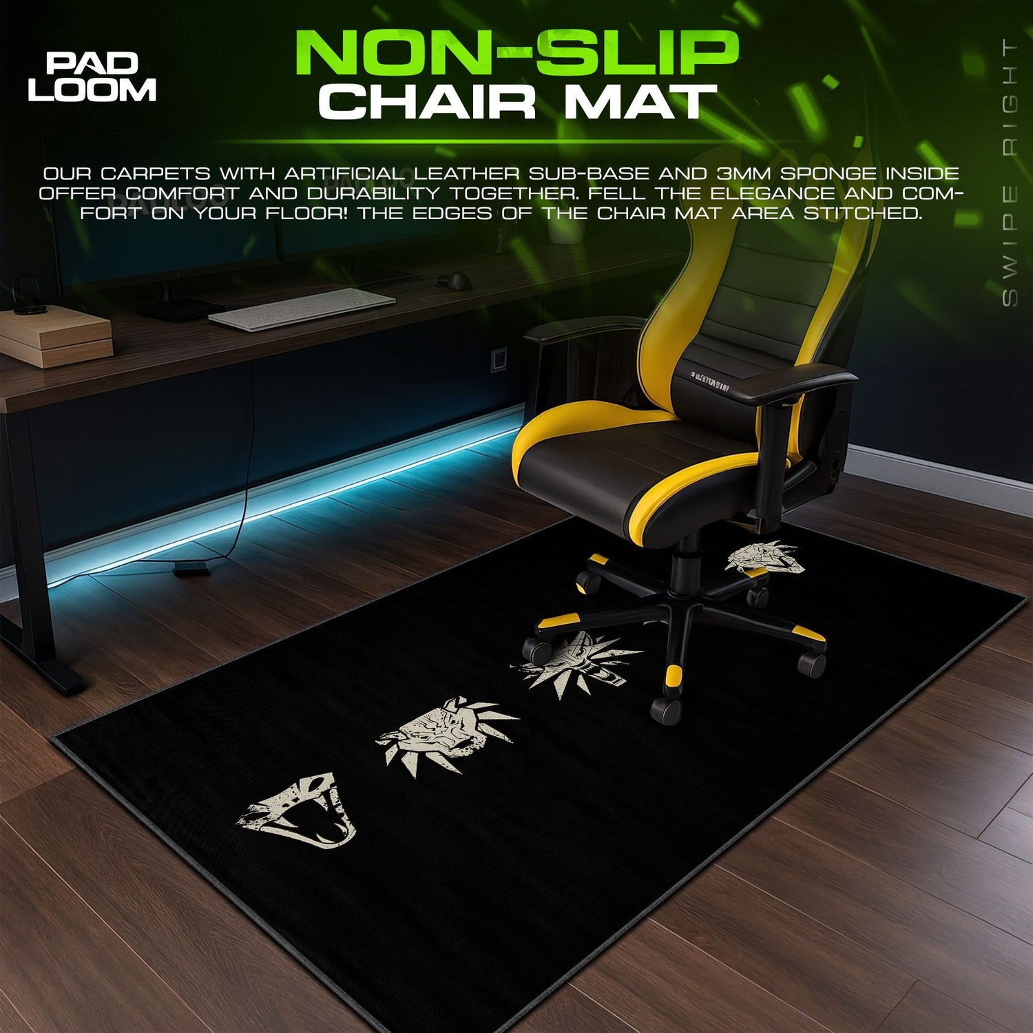The Witcher School Emblems Mouse Pad, Game Symbol Gaming Desk Mat Padloom