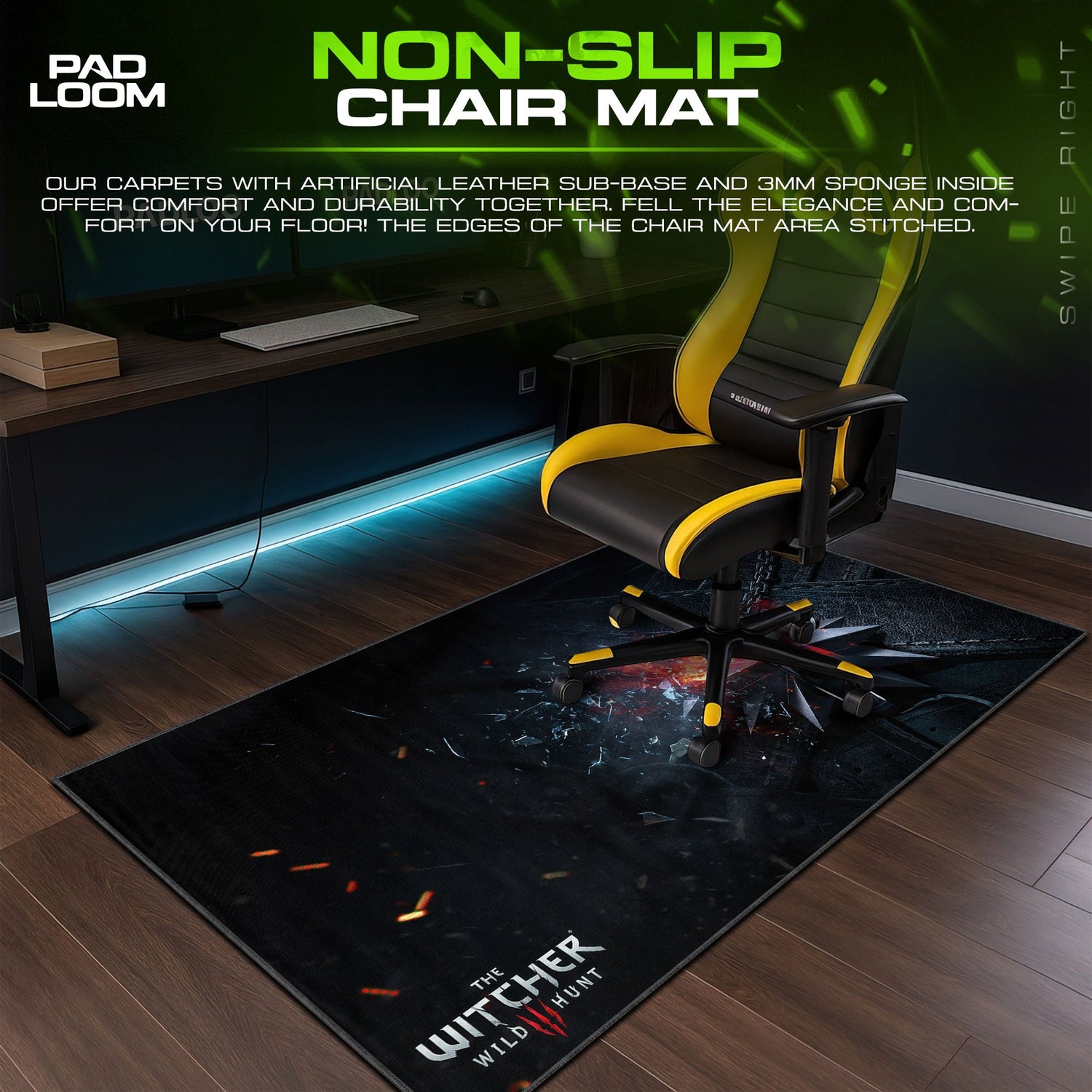 The Witcher Wolf Medallion Mouse Pad, Game Icon Gaming Desk Mat Padloom