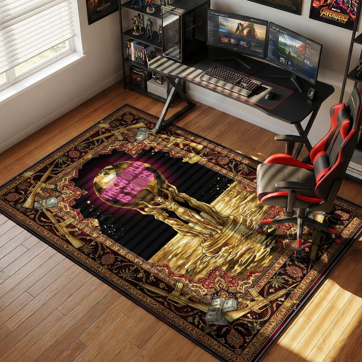 World is Yours Globe Scarface Room rug — main product view