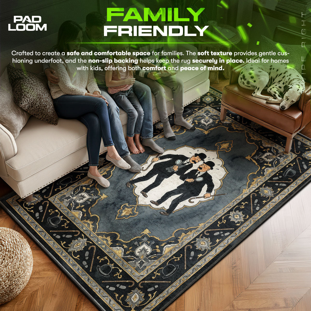 Thomson area rug showing full home decor artwork