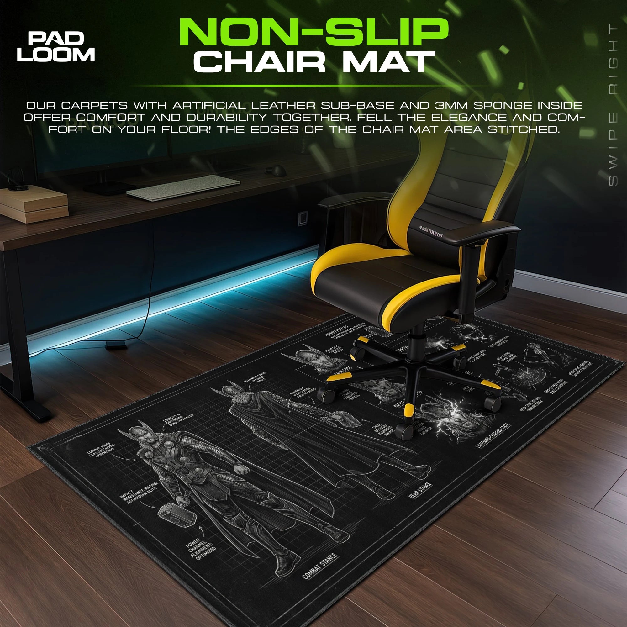 Thor Combat Dossier Mouse Pad - Marvel Desk Mat