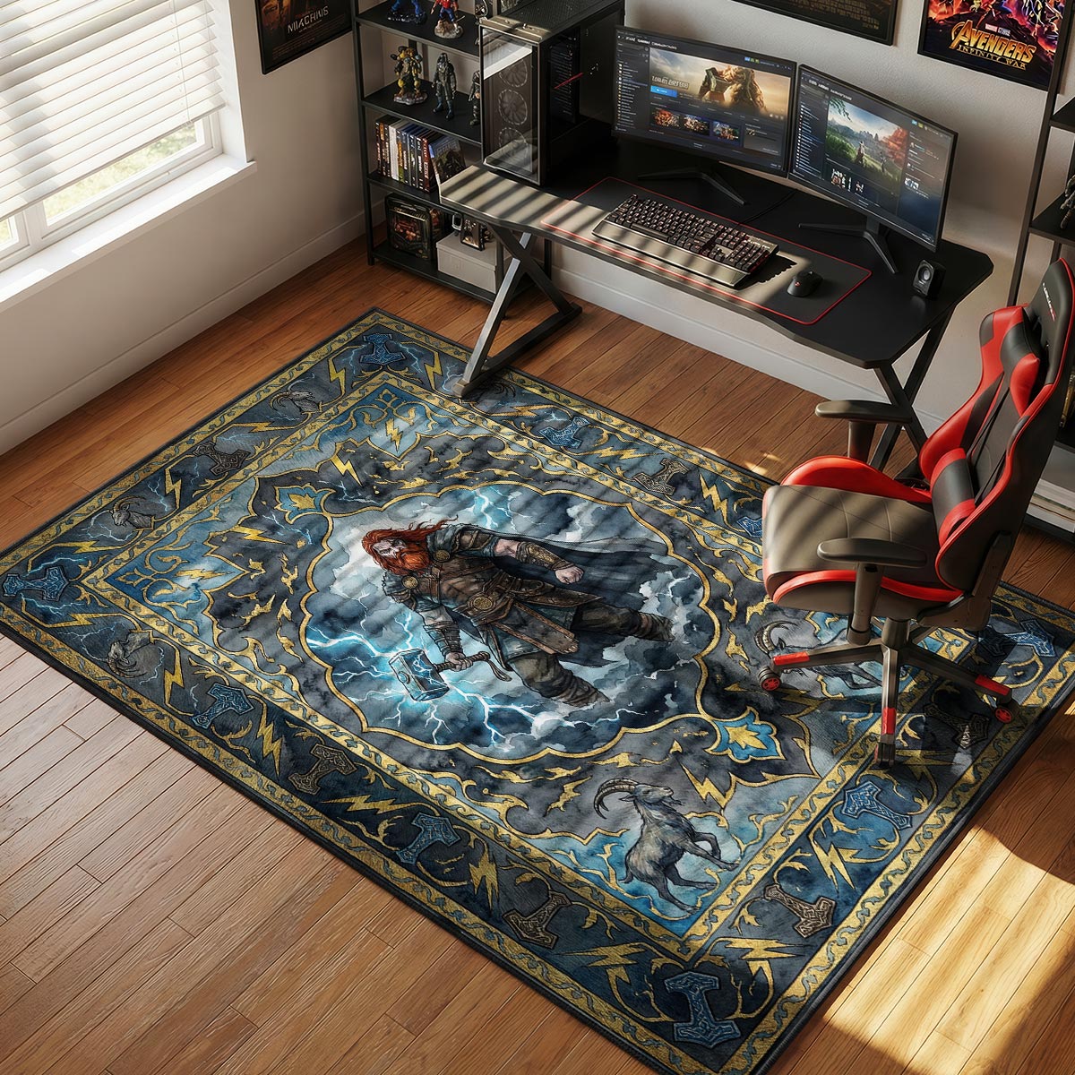 Thor Lightning Storm Rug - God of War Chair Mat