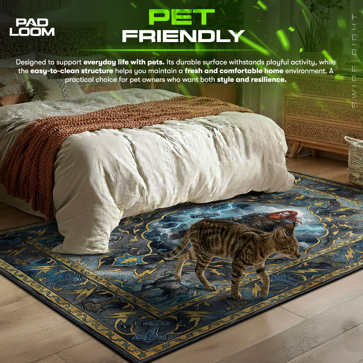 Thor Lightning Storm Rug - God of War Chair Mat