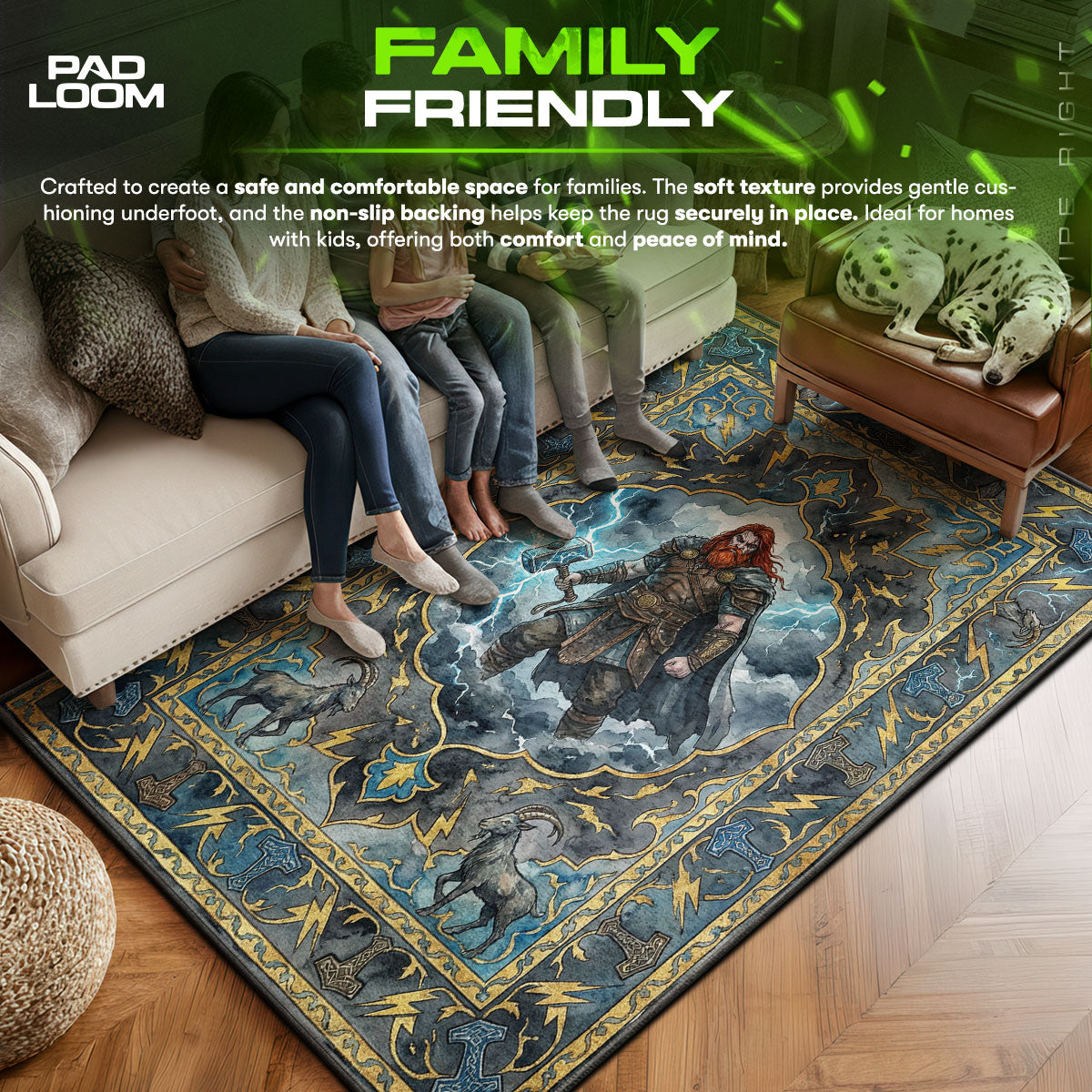 Thor Lightning Storm Rug - God of War Chair Mat