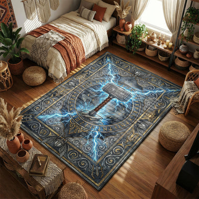 Thor Mjolnir Lightning Rug - Marvel Room Mat