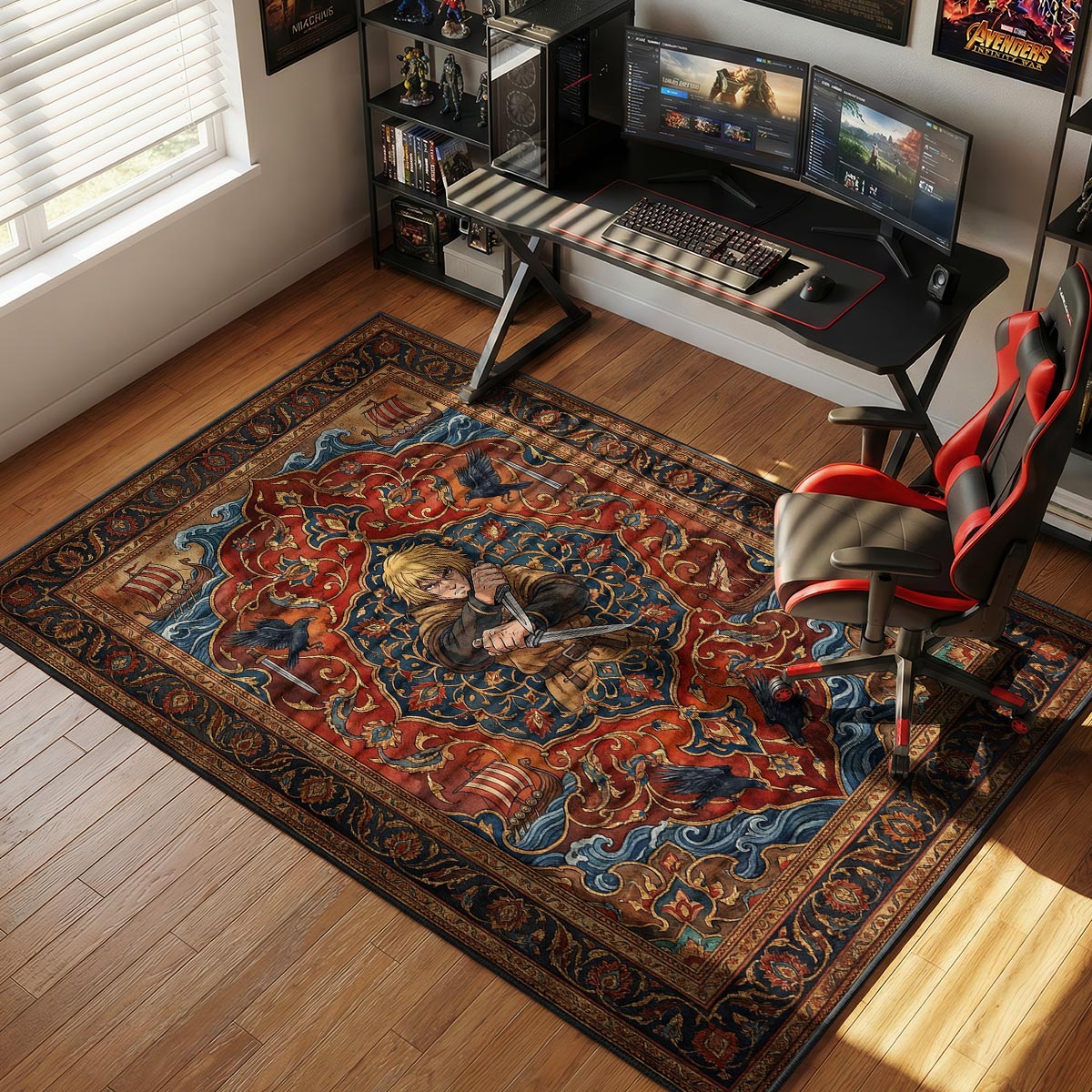 Thorfinn Dual Daggers Vinland Saga Chair rug — main product view