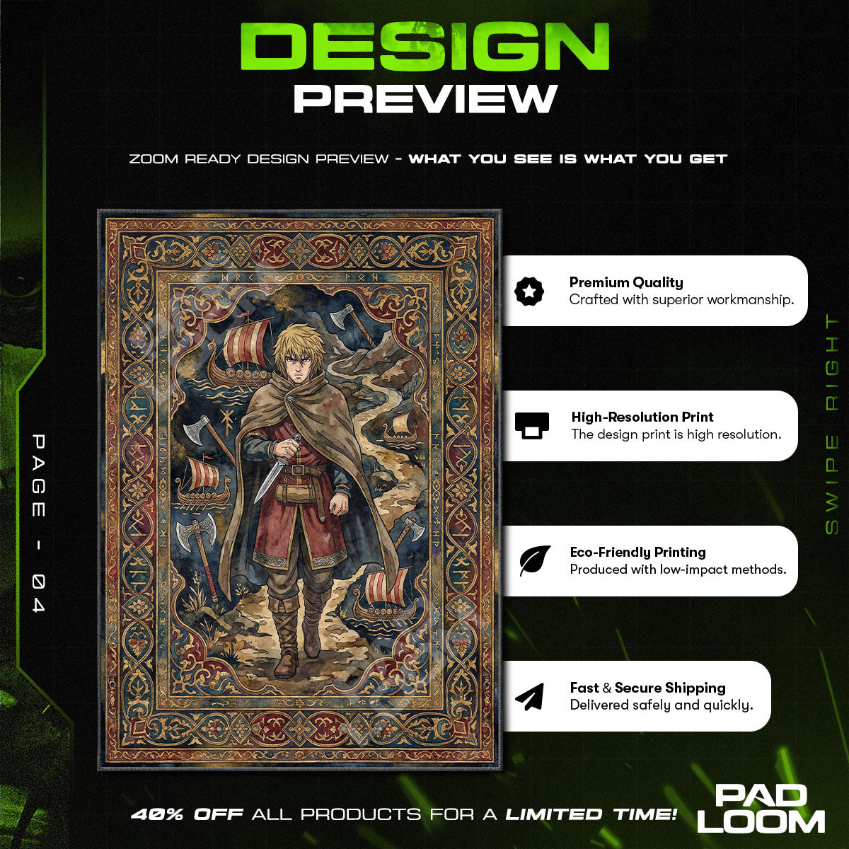 Thorfinn Journey Rug - Vinland Saga Chair Mat