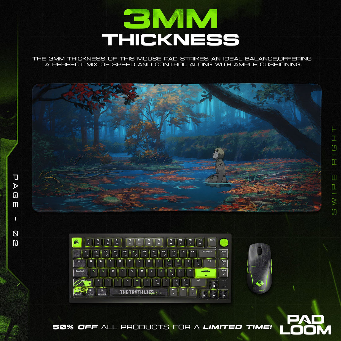 Thorfinn Reflection Mouse Pad - Autumn Forest Anime Desk Mat Padloom