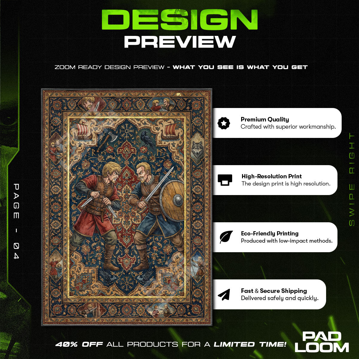 Chair character design printed on rug
