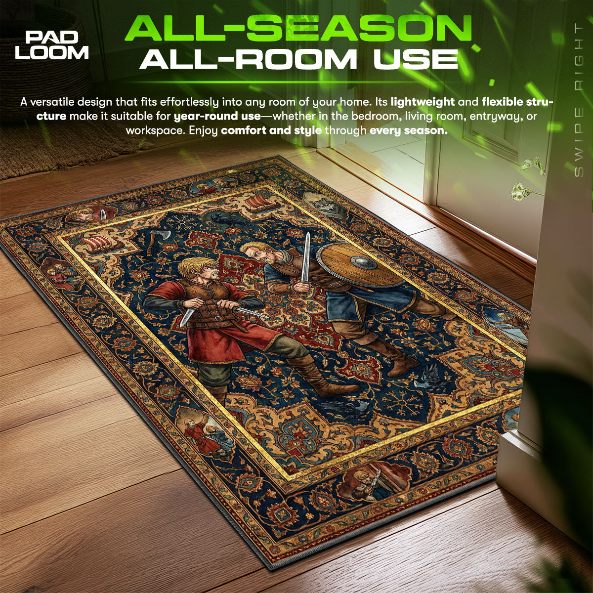 Thorfinn vs Askeladd Duel Vinland Saga Chair fan rug — premium quality print