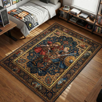 Thorfinn vs Askeladd Duel Rug - Vinland Saga Chair Mat