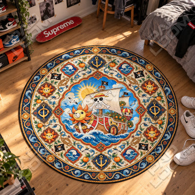 Thousand Sunny Medallion Round Rug - One Piece Chair Mat