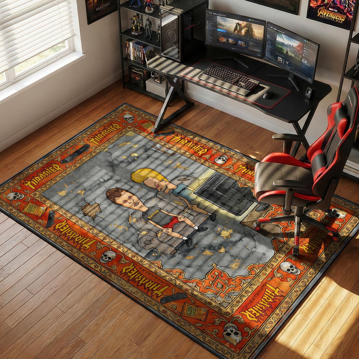 Thrasher Beavis Butt Head Skate Floor rug — main product view