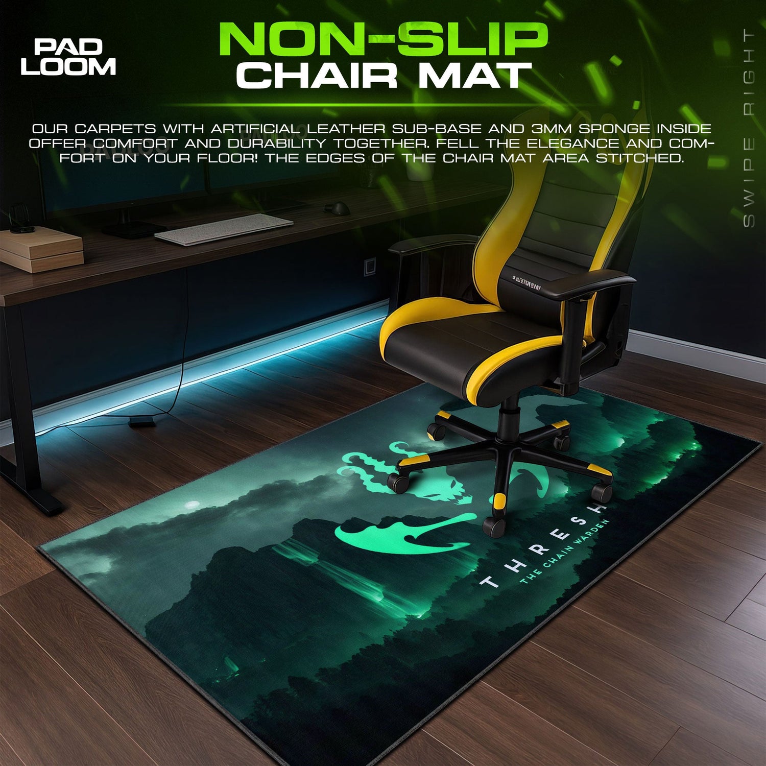 Thresh Chain Warden Mouse Pad, League of Legends Gaming Desk Mat Padloom