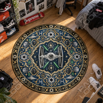 TIE Fighter Gilded Round Rug - Star Wars Chair Mat