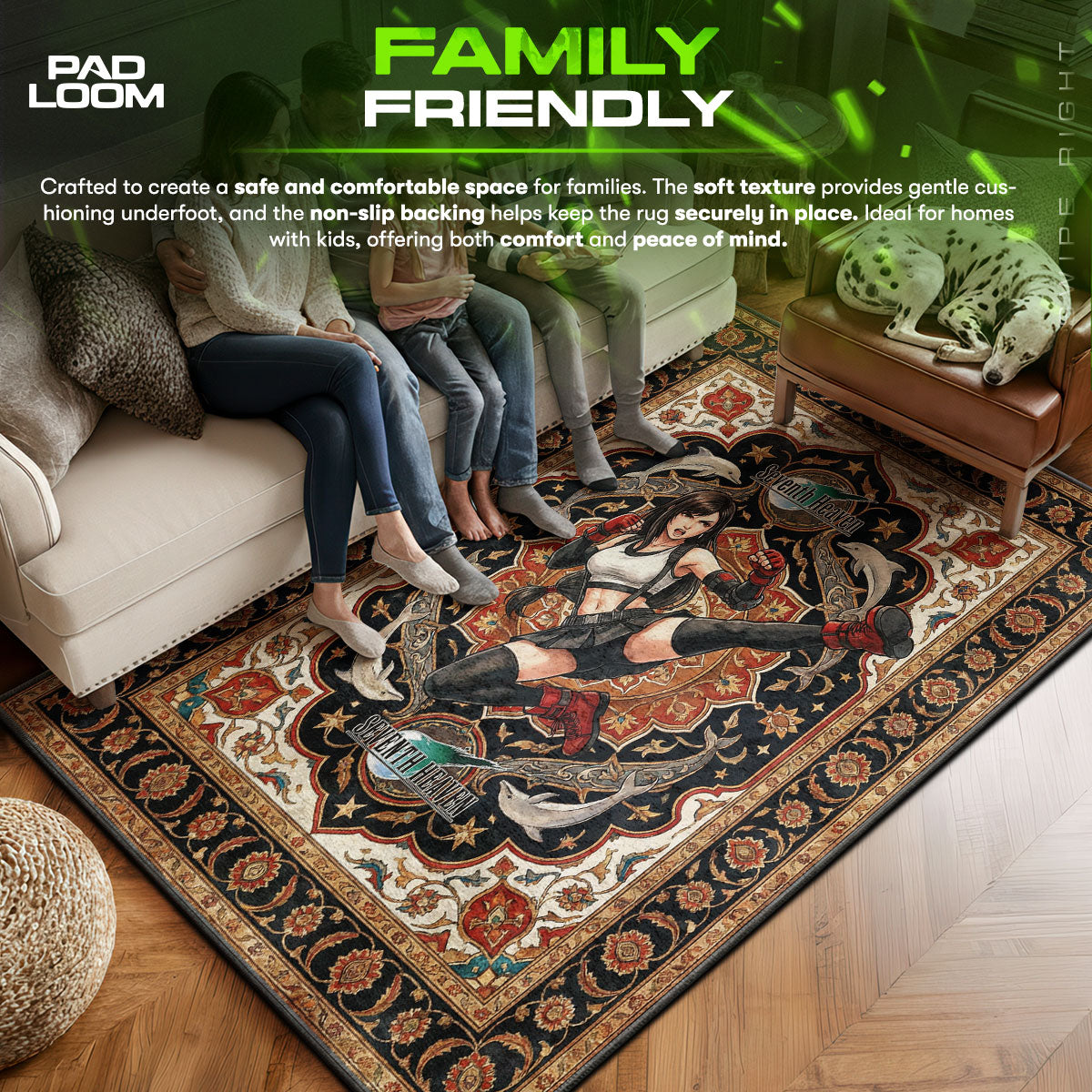 Tifa Lockhart Seventh Heaven Rug - Final Fantasy VII Chair Mat