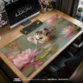 Tiger Cub Lily Pond Mouse Pad – gaming desk mat by Padloom