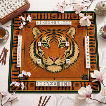 Tiger Mahjong Mat – neoprene mah jongg table mat