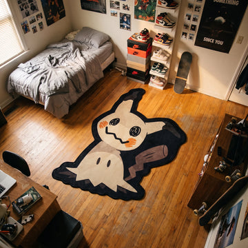 Tilted Mimikyu Rug - Shaped Anime Area Rug