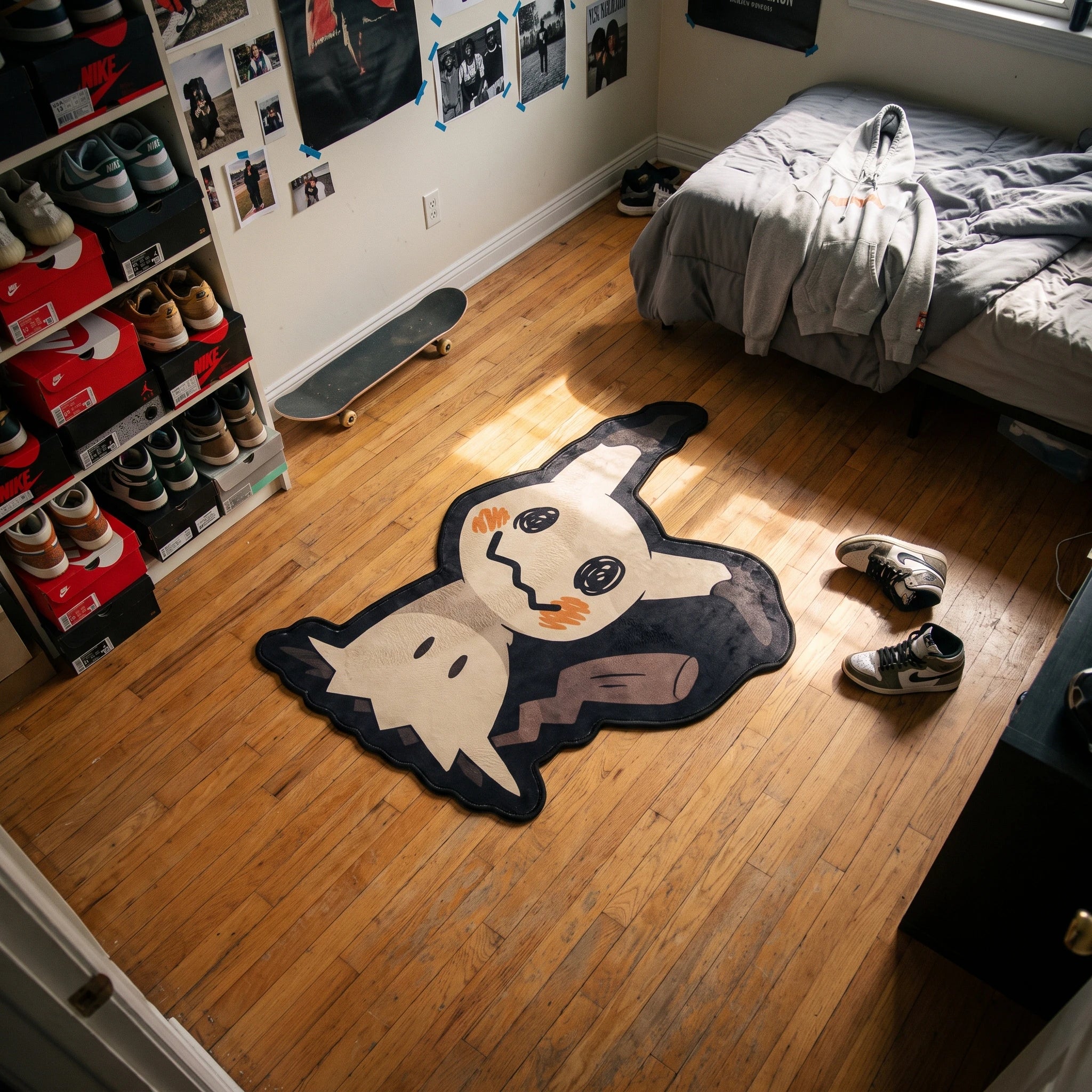 Tilted Mimikyu Rug - Shaped Anime Area Rug