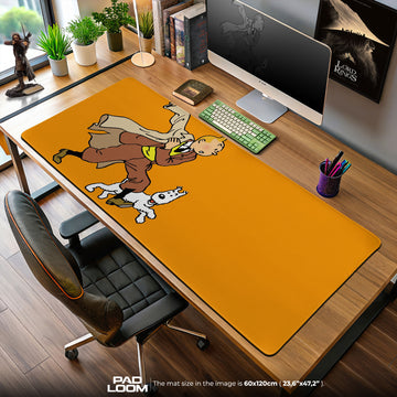 Tintin Mouse Pad, Adventure Run Cartoon Gaming Desk Mat