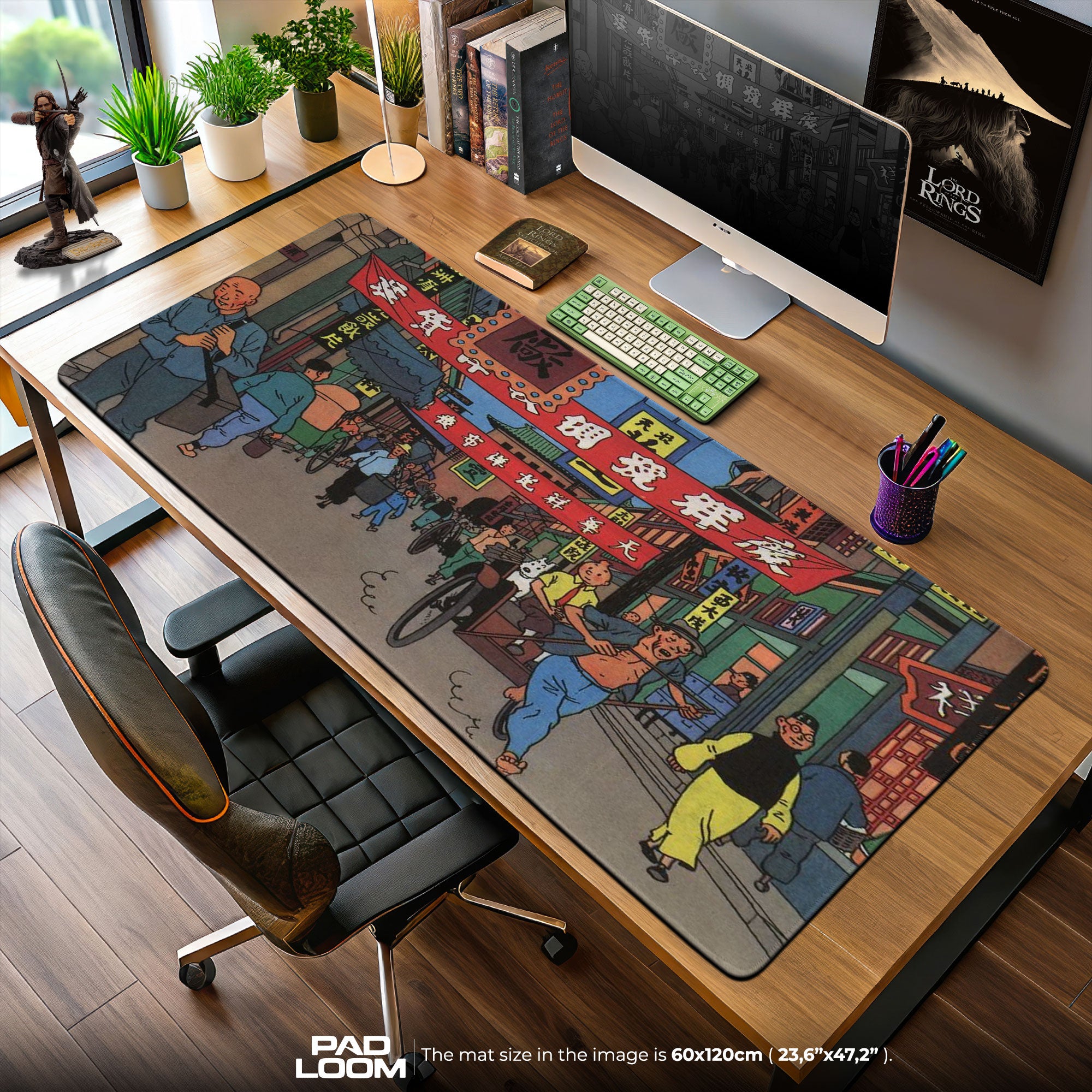 Tim und Struppi Mauspad, Chinatown Street Cartoon Gaming Schreibtischmatte