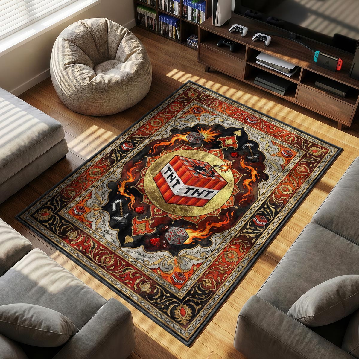 TNT Explosive Rug - Minecraft Chair Mat