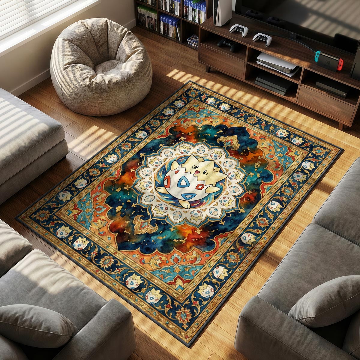 Togepi Joyful themed area rug for Pokemon fans