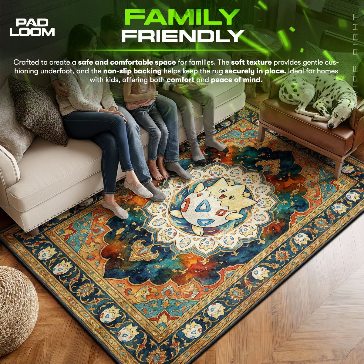Togepi area rug showing full Pokemon artwork
