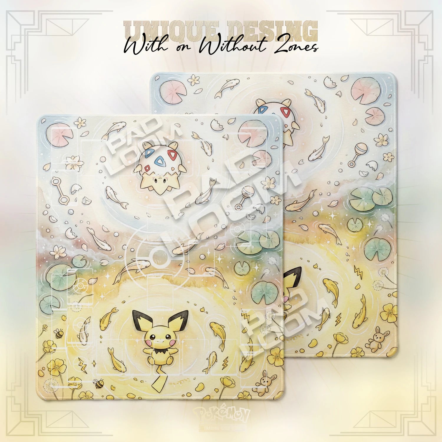 Togepi Pichu Playmat - 2 Player Pokemon TCG Mat